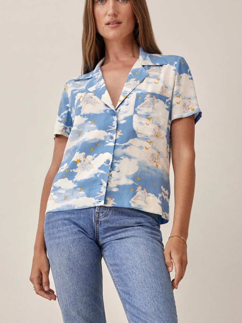 Reformation Cuba top Cielo print size M